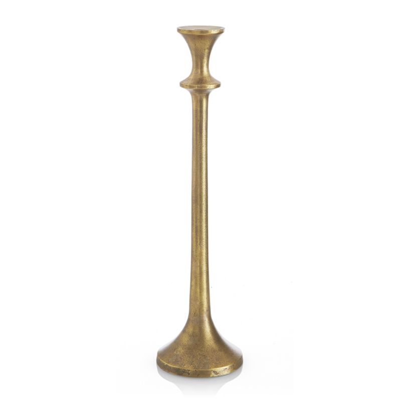 Emmett Antique Brass Taper Candle Holder 12" Crate and Barrel Havenly