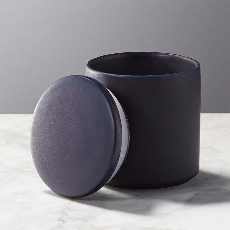 3Piece Cadet Matte Navy Canister Set CB2 Havenly