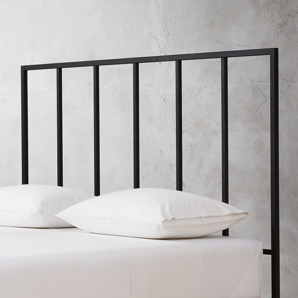 Alchemy Tall Matte Black Headboard Queen CB2 Havenly