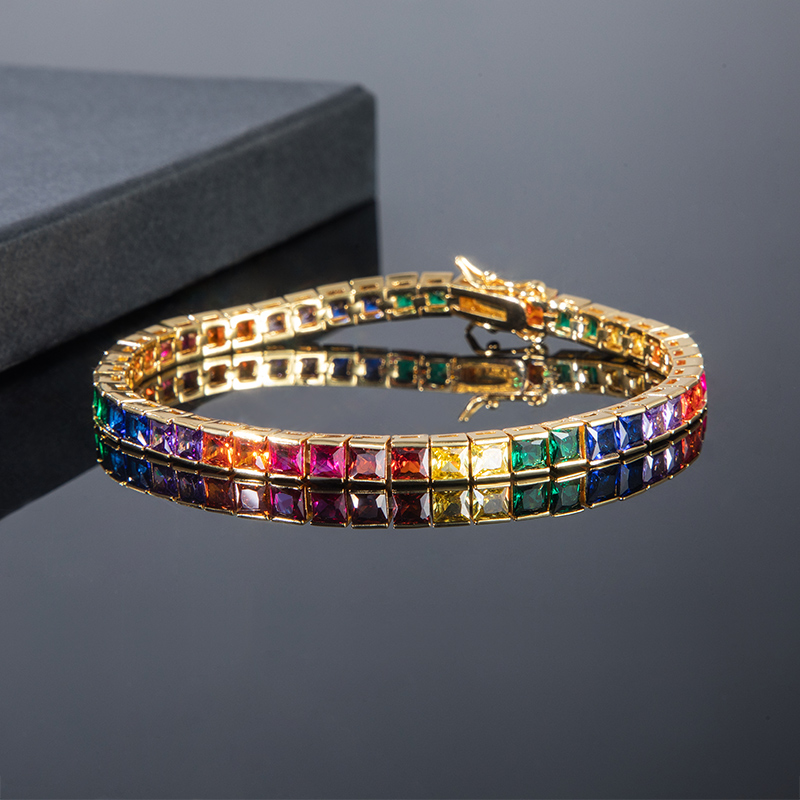 4mm Colored Tennis Bracelet Helloice