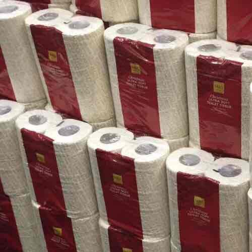 marks and Spencer's Christmas toilet tissue. half price and 3 for 2