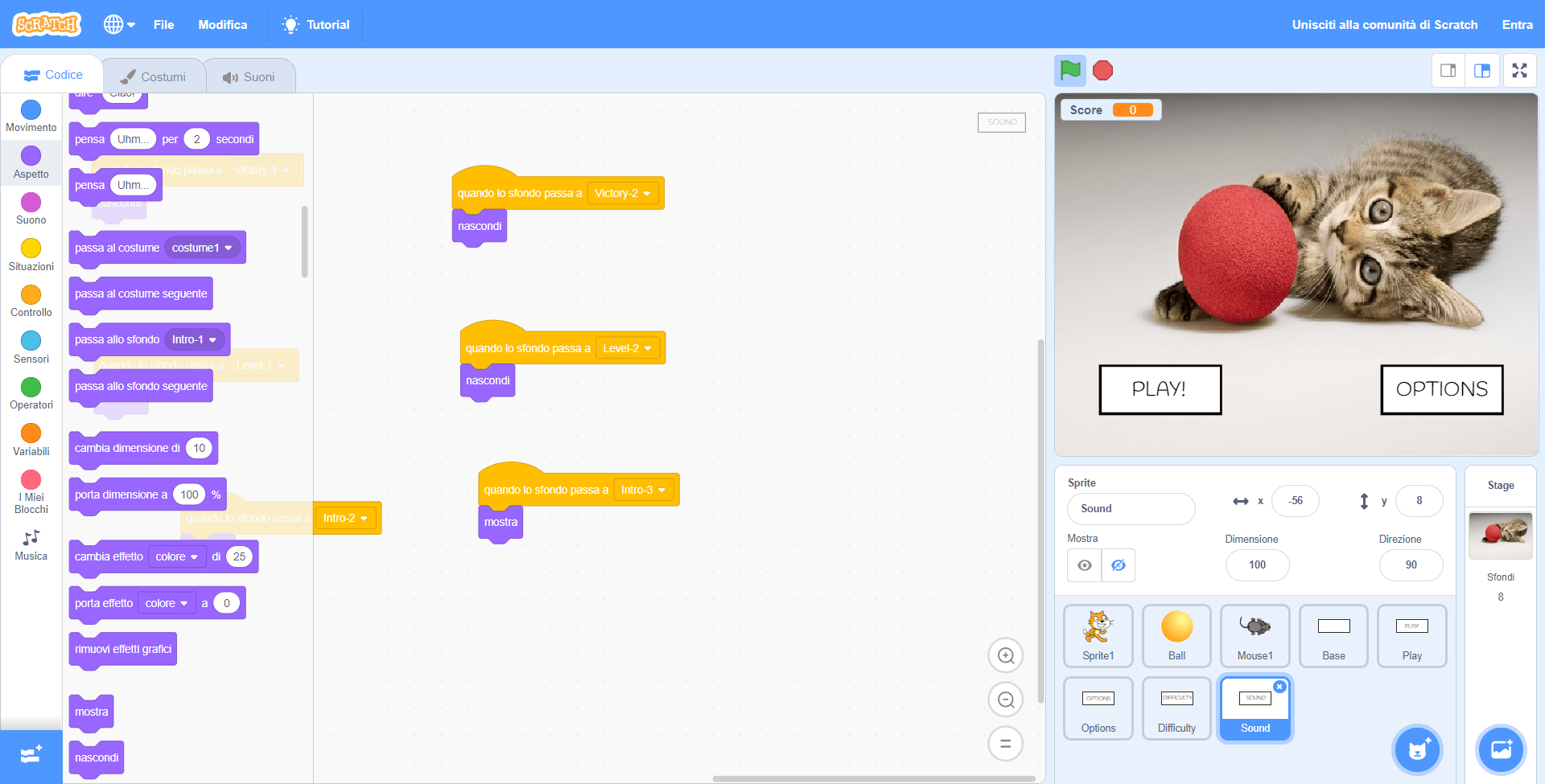 Scratch gestire i pulsanti Guida Scratch Kids HTML.it