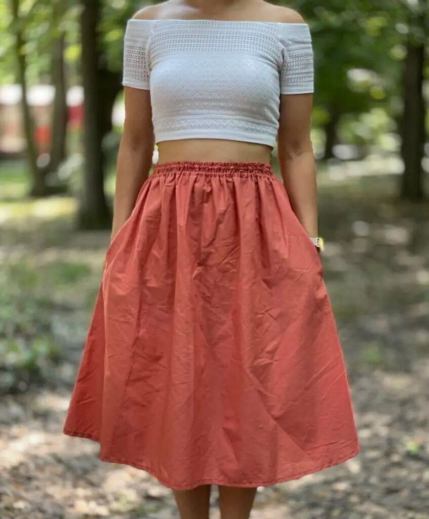 Gathered Skirt with Pockets DIY Sewing Tutorial Sewing