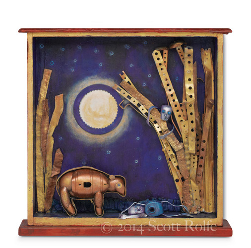 Aessemblage Aesop's Fables in Recycled Artwork