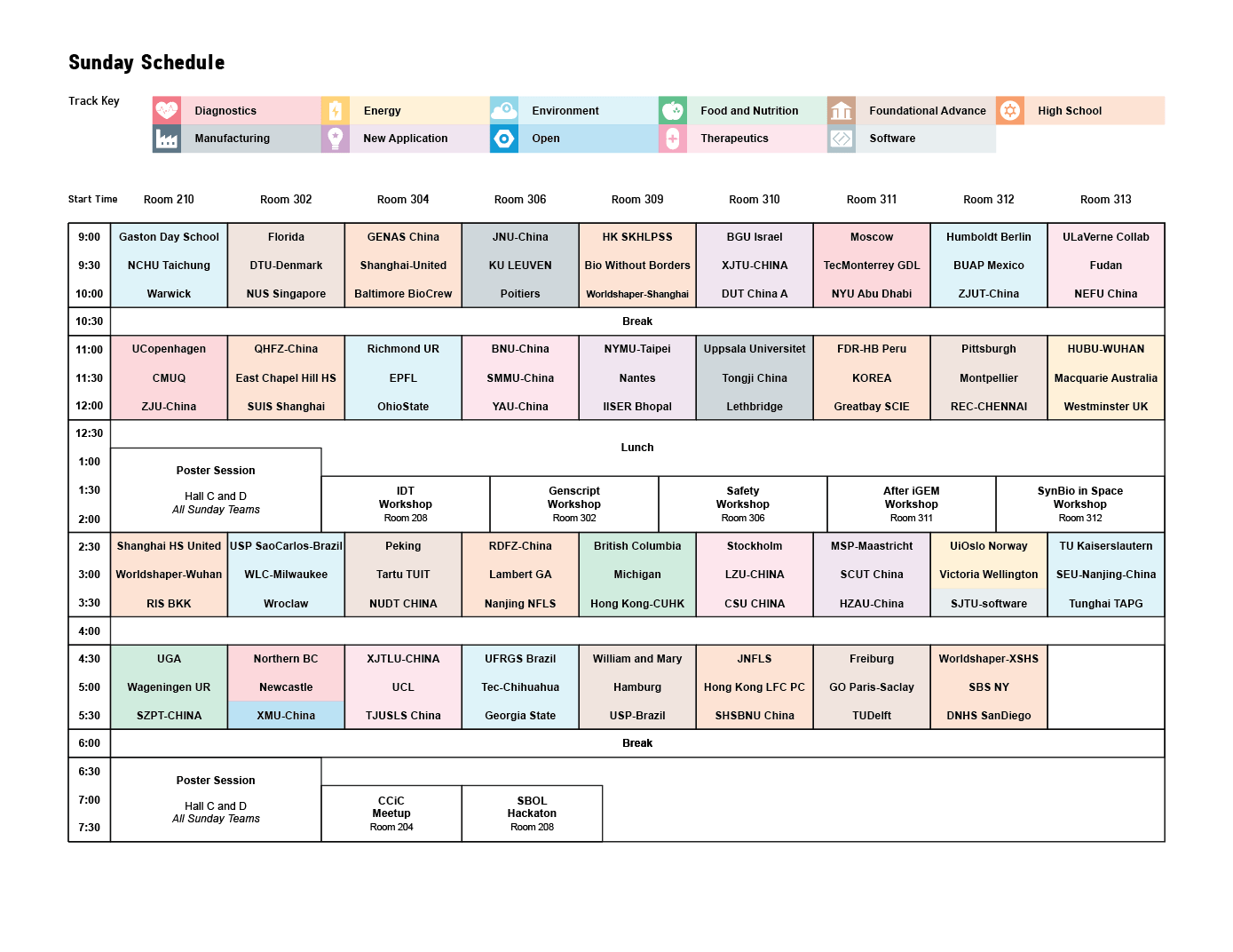 Giant Jamboree/Schedule