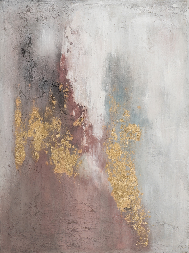 Abstract with rose and gold I Painting 90x120 cm
