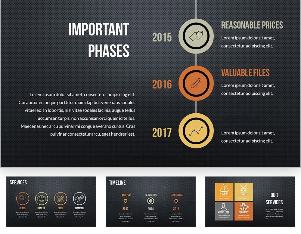 Our Services Keynote charts template