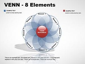 Venn Diagram - 8 Elements Keynote diagrams