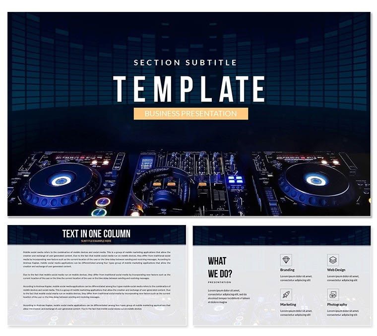 DJ mixer player Keynote templates