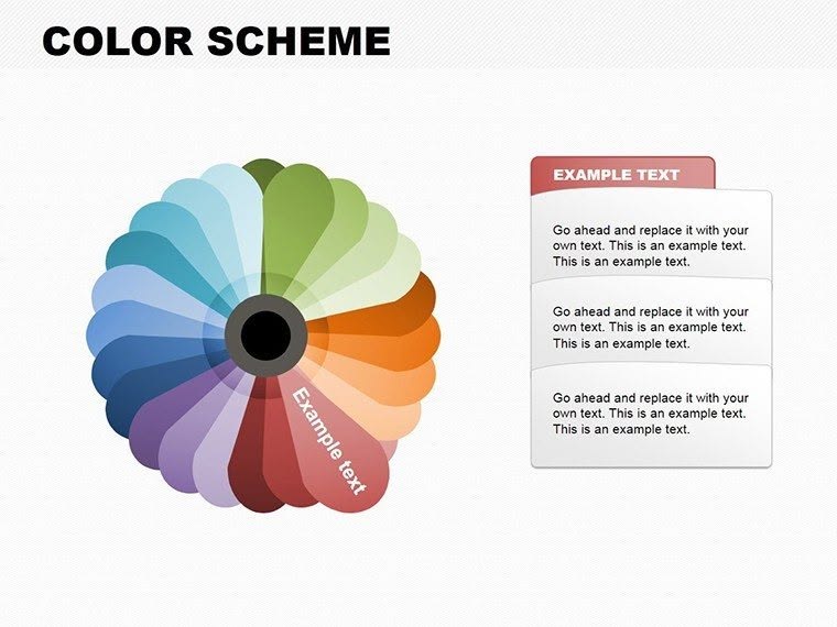 Pie Color Scheme PowerPoint Charts | Template Presentation