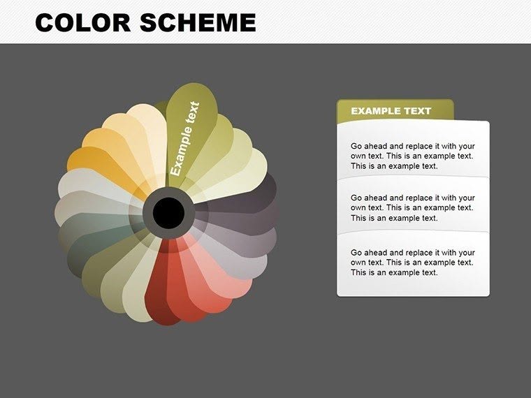 Pie Color Scheme PowerPoint Charts | Template Presentation