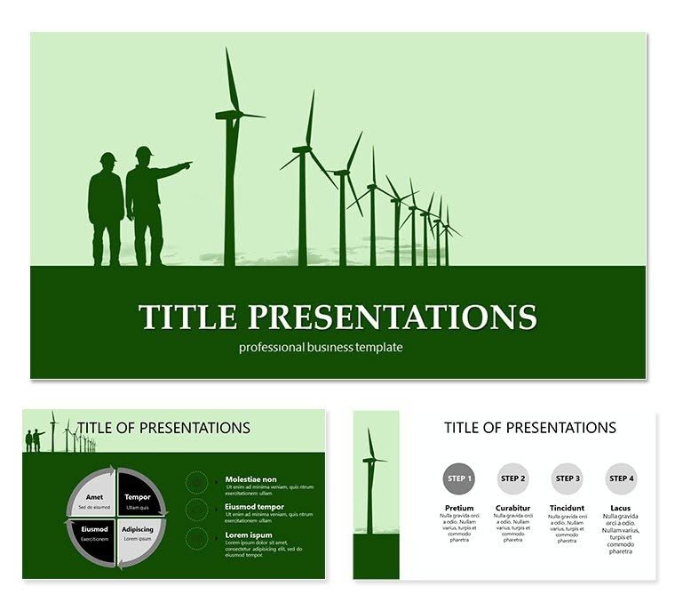 Wind Turbines PowerPoint Template Professional Presentation Slides