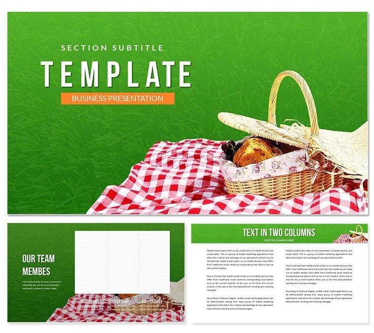 Picnic Food Ideas PowerPoint template Presentation