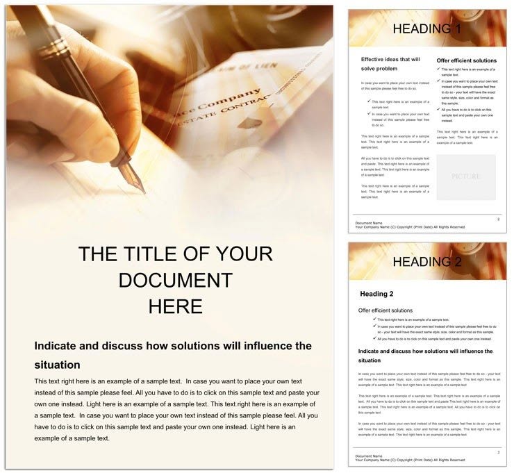 Preparation Legal Word document template design