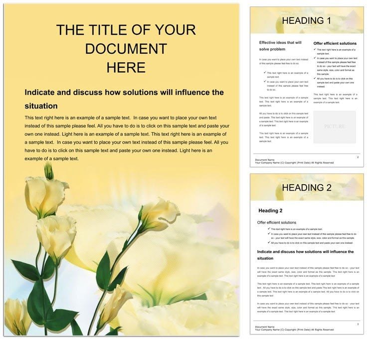 Florist flowers Word template