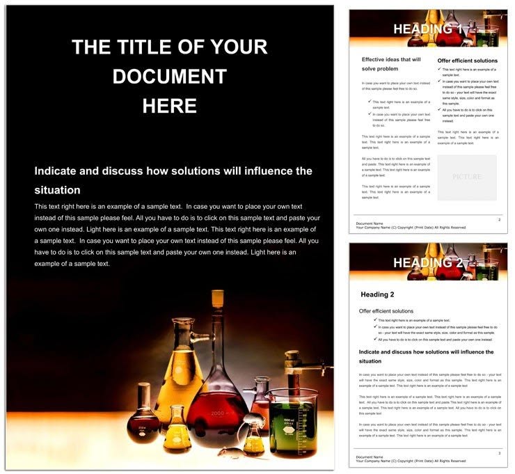 Chemistry Laboratory Word Document Template Design Download Now