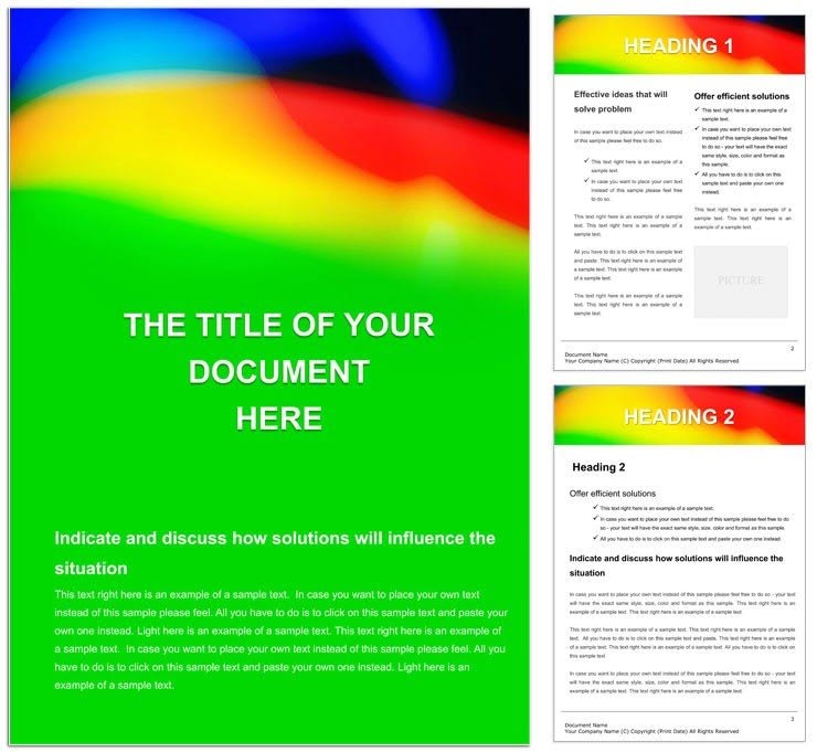 Three colors of the rainbow Word templates