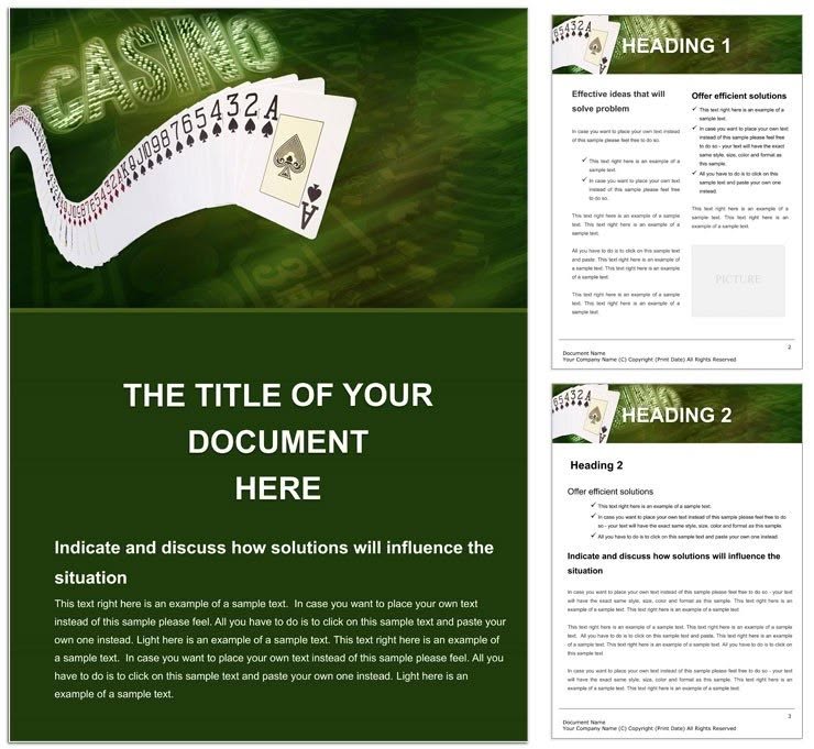 Casino Card Game Word templates