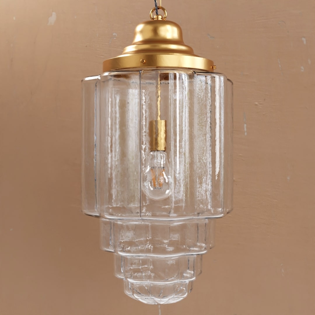 Rustic Glass Pendant Light 3D Model iMeshh
