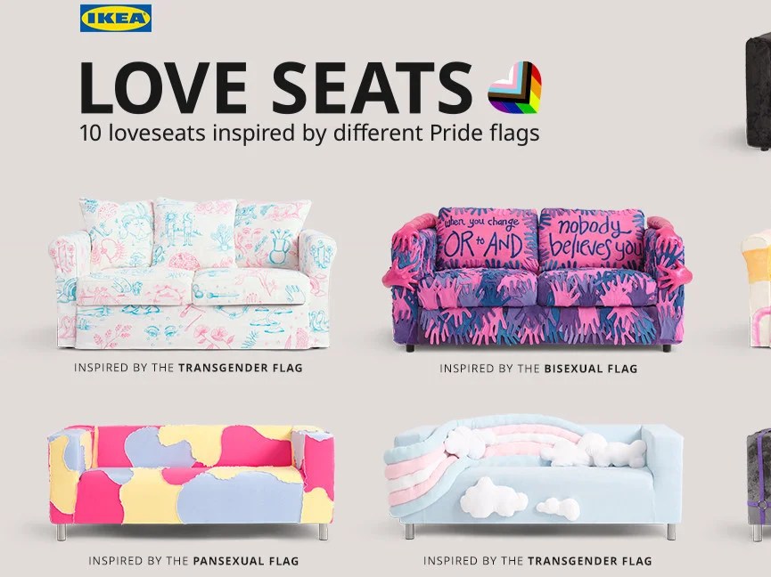‘Odd corporate robotic pride couches’ Social media users mock Ikea’s new Pride sofa collection