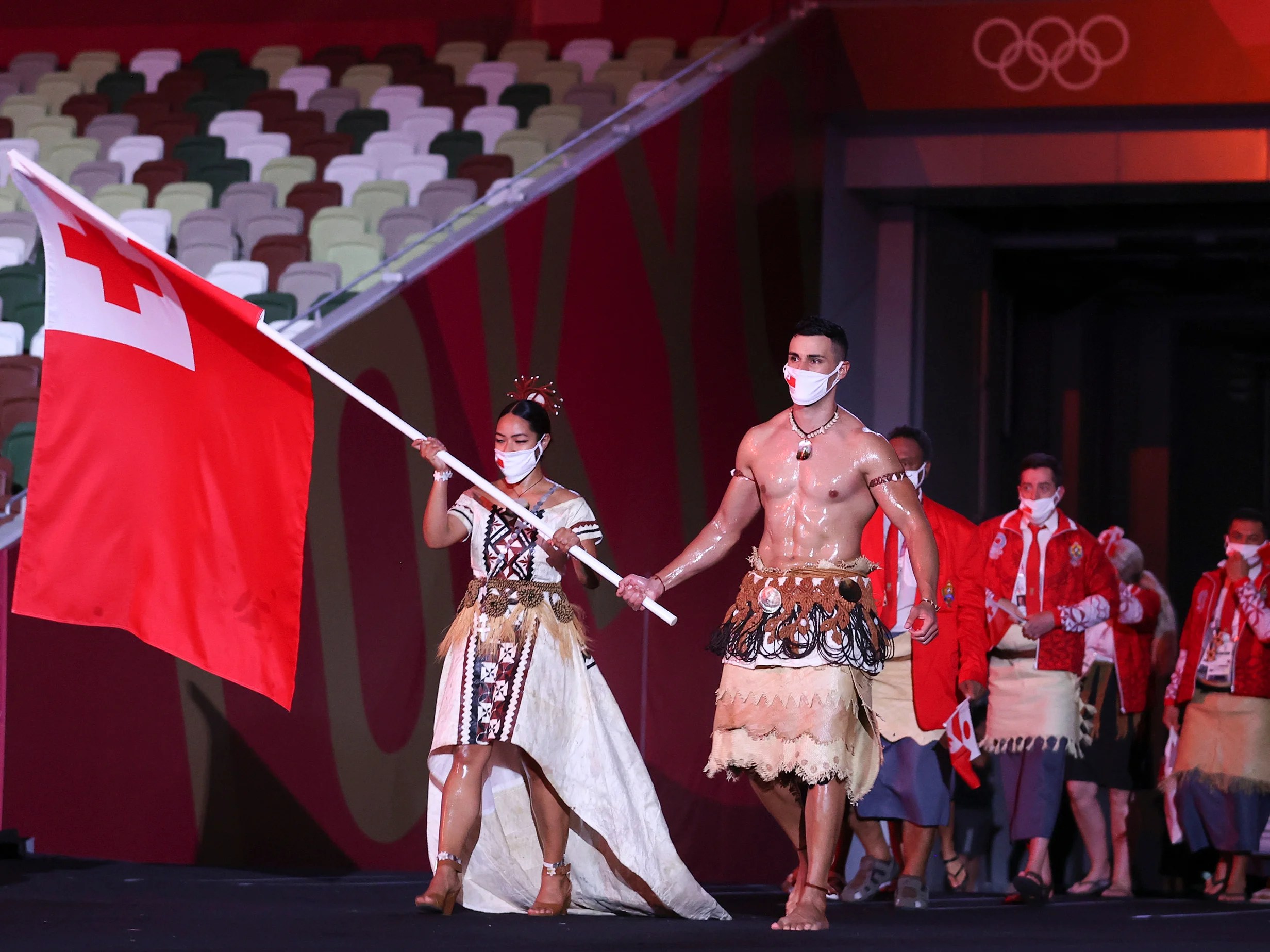 ‘The oily guy is back’ reacts to Tonga flag bearer at Tokyo