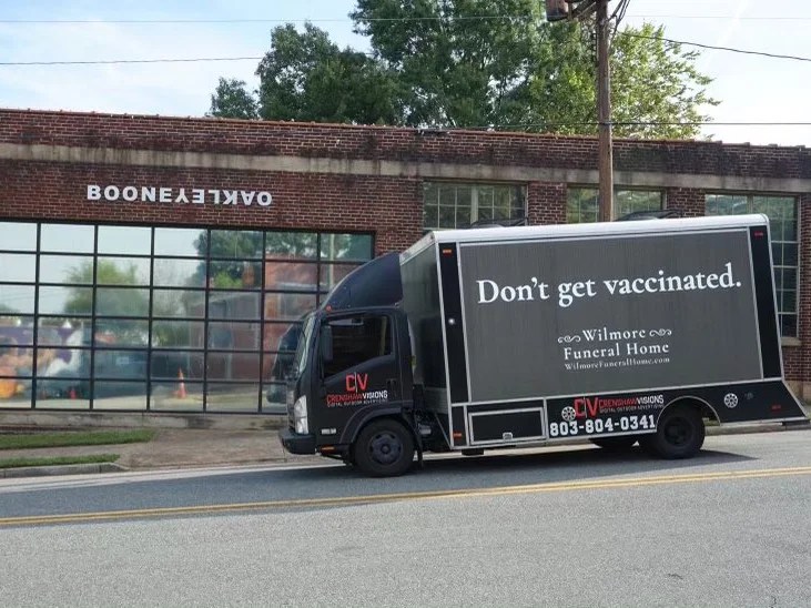 ‘Don’t get vaccinated’ Fake funeral home used to promote coronavirus