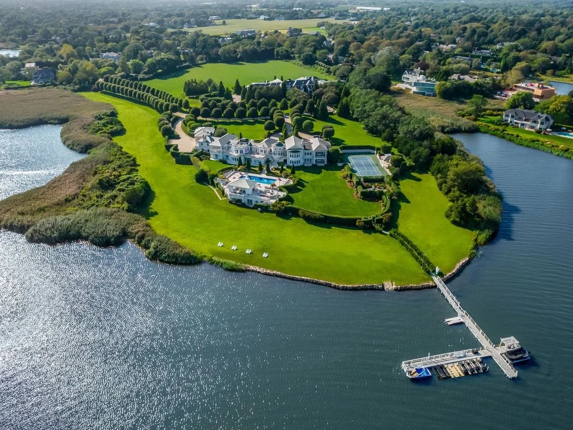 Nineacre waterfront megamansion in the Hamptons…