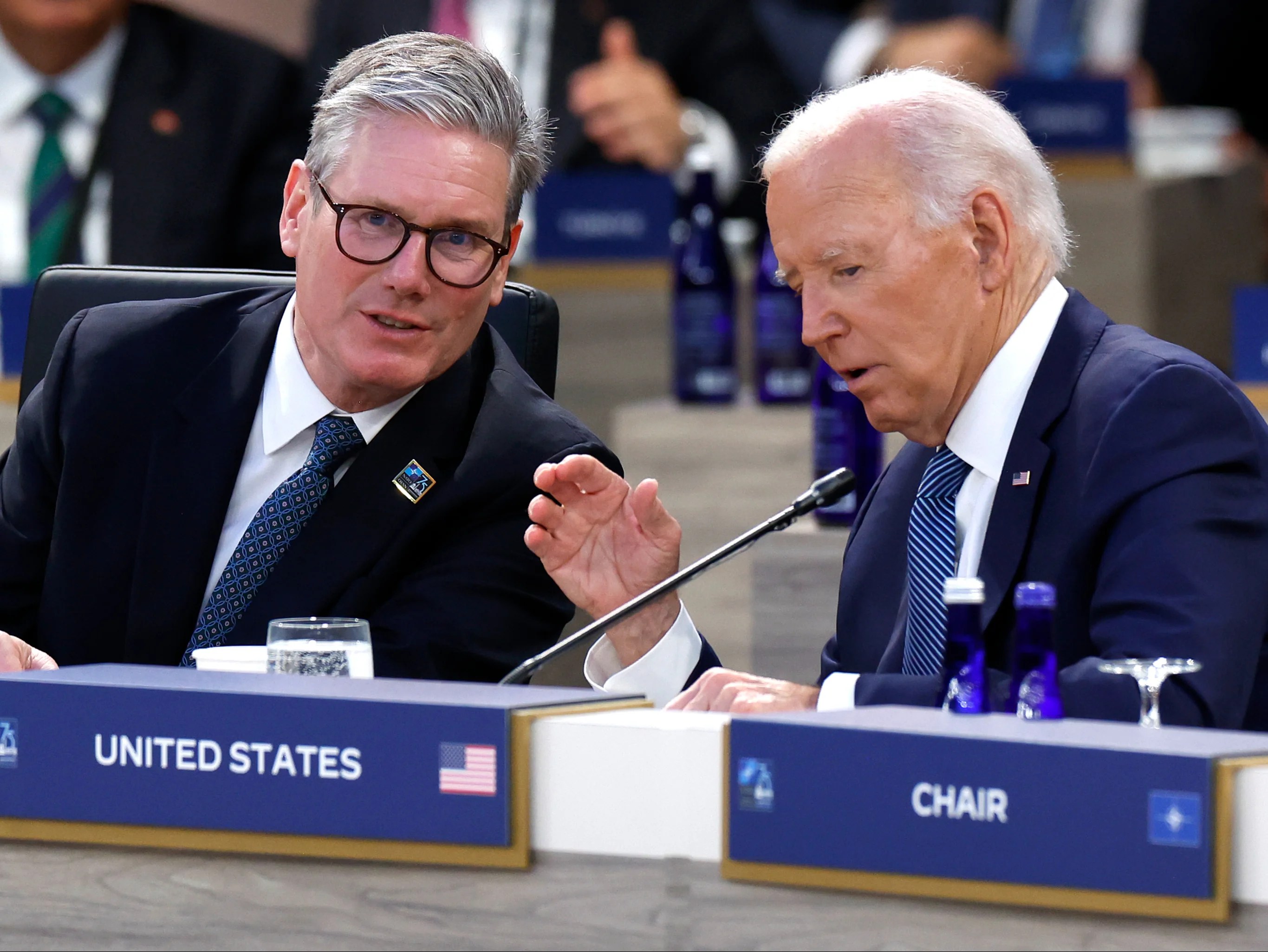 Starmer says special relationship stronger than ever as he meets Biden at Nato summit – live