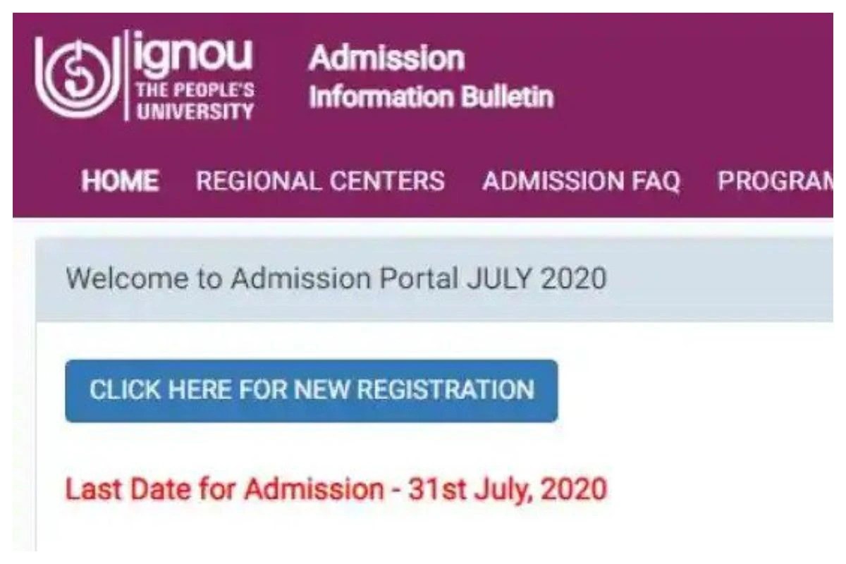 IGNOU July Admission 2020 Registration Process to End Tomorrow At