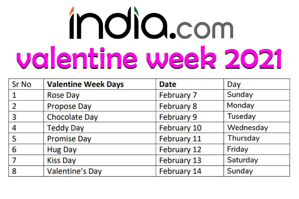 Valentine Week 2021 Calendar Download PDF आ रहा है लव फेस्टिवल, देखें