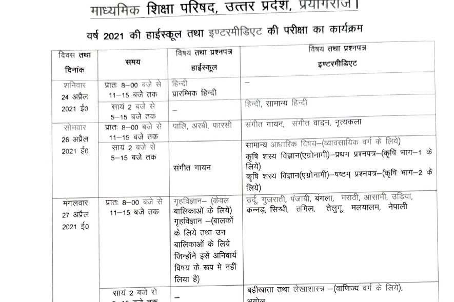 UP Board Exam 2021 Dates Announced, Details Here
