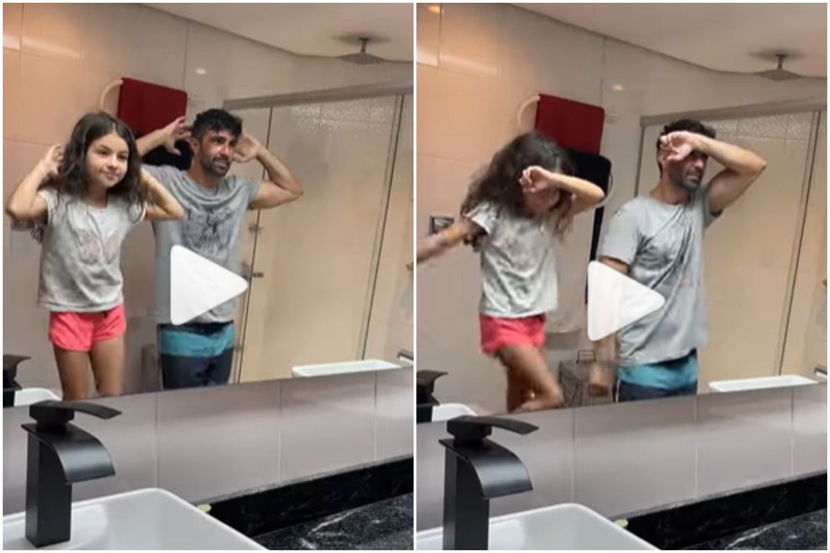 Viral Video Little Girl Dances to Viral Kacha Badam Song With Her Dad