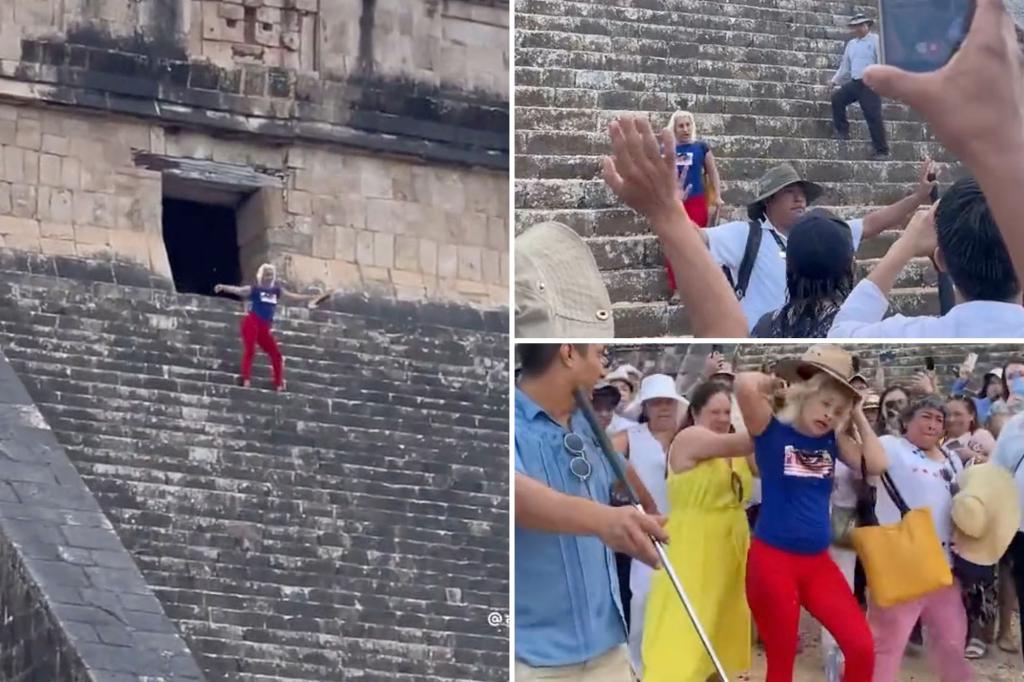 Woman Tourist Climbs Mayan Pyramid, Enters Ancient Temple; Video Goes Viral as Angry Mob Attacks Her