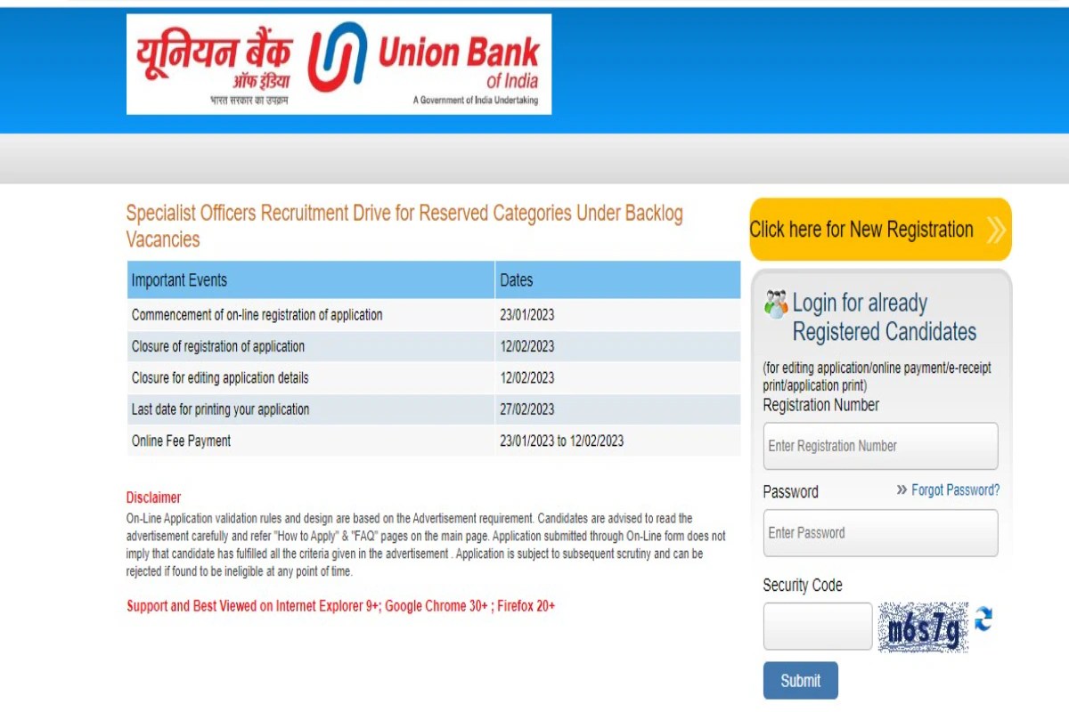Banking Jobs Union Bank of India is Hiring. Check Job Description