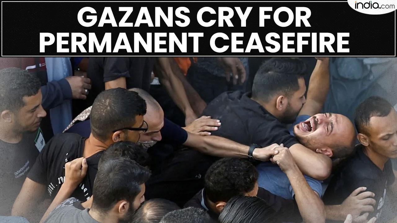 Heartwrenching video shows Gazans crying for permanent ceasefire IsraelHamas Conflict