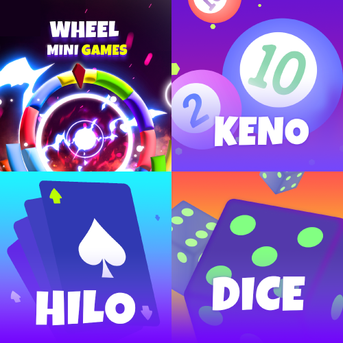 Dice, Keno, Wheel, Hilo Special Minigames from Mystake
