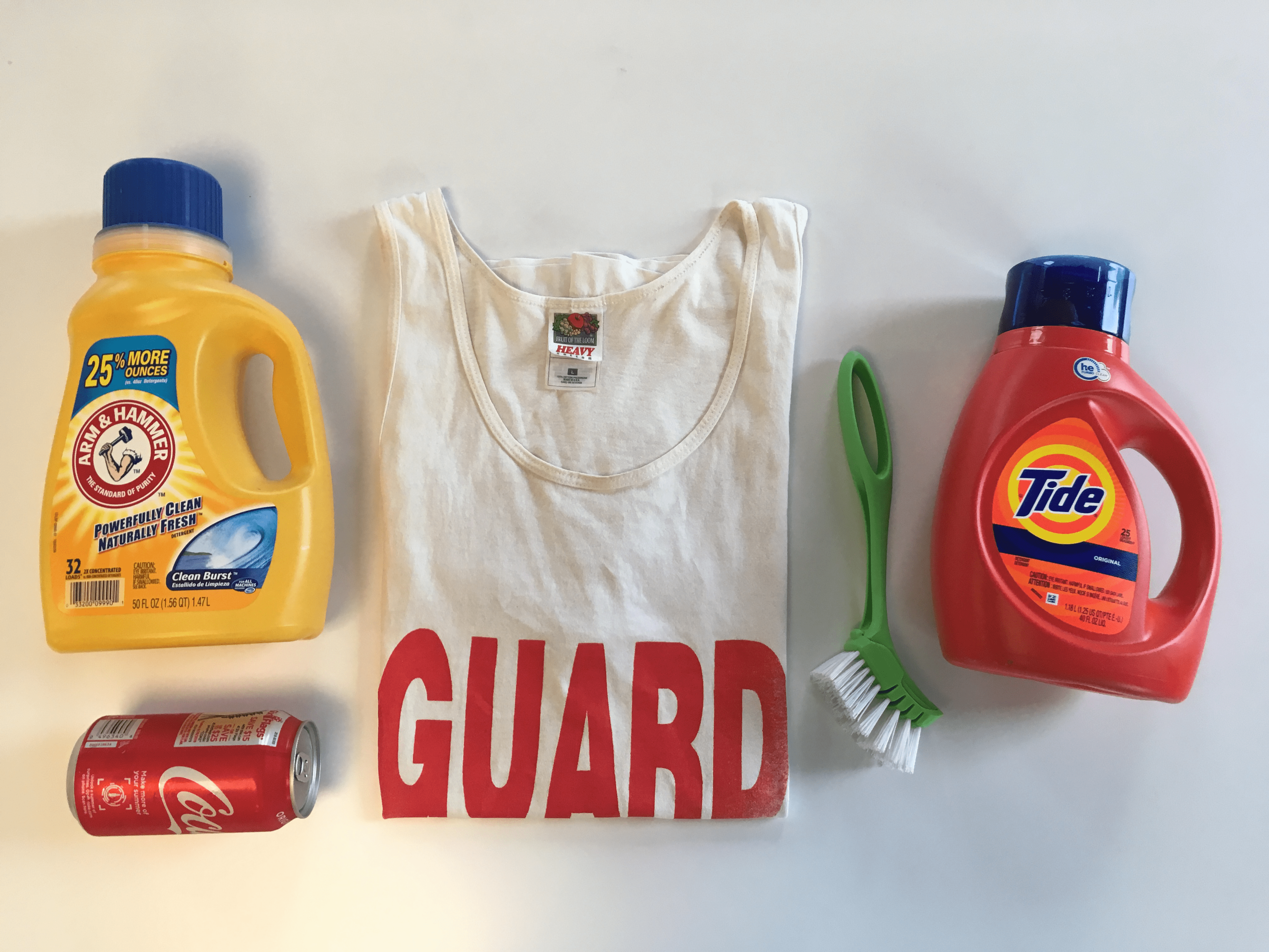I tried removing stains from a white shirt with Tide and Arm & Hammer