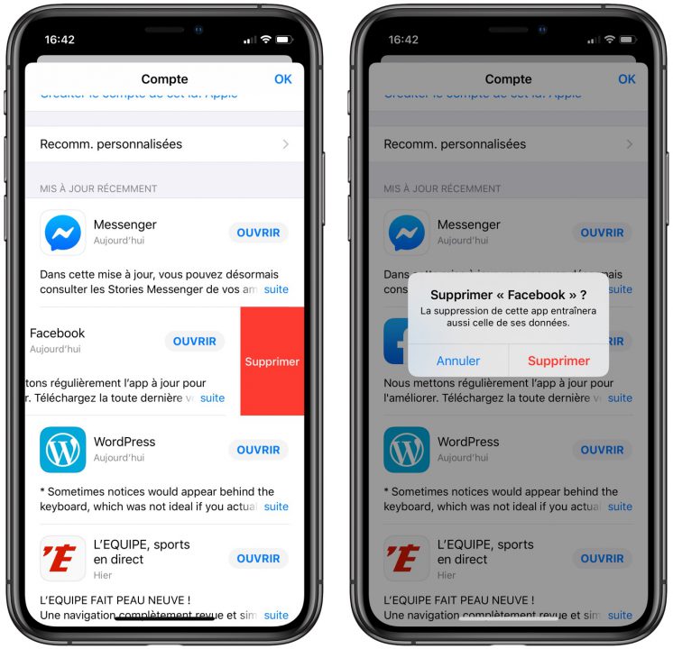 iOS 13 permet de supprimer les applications installées