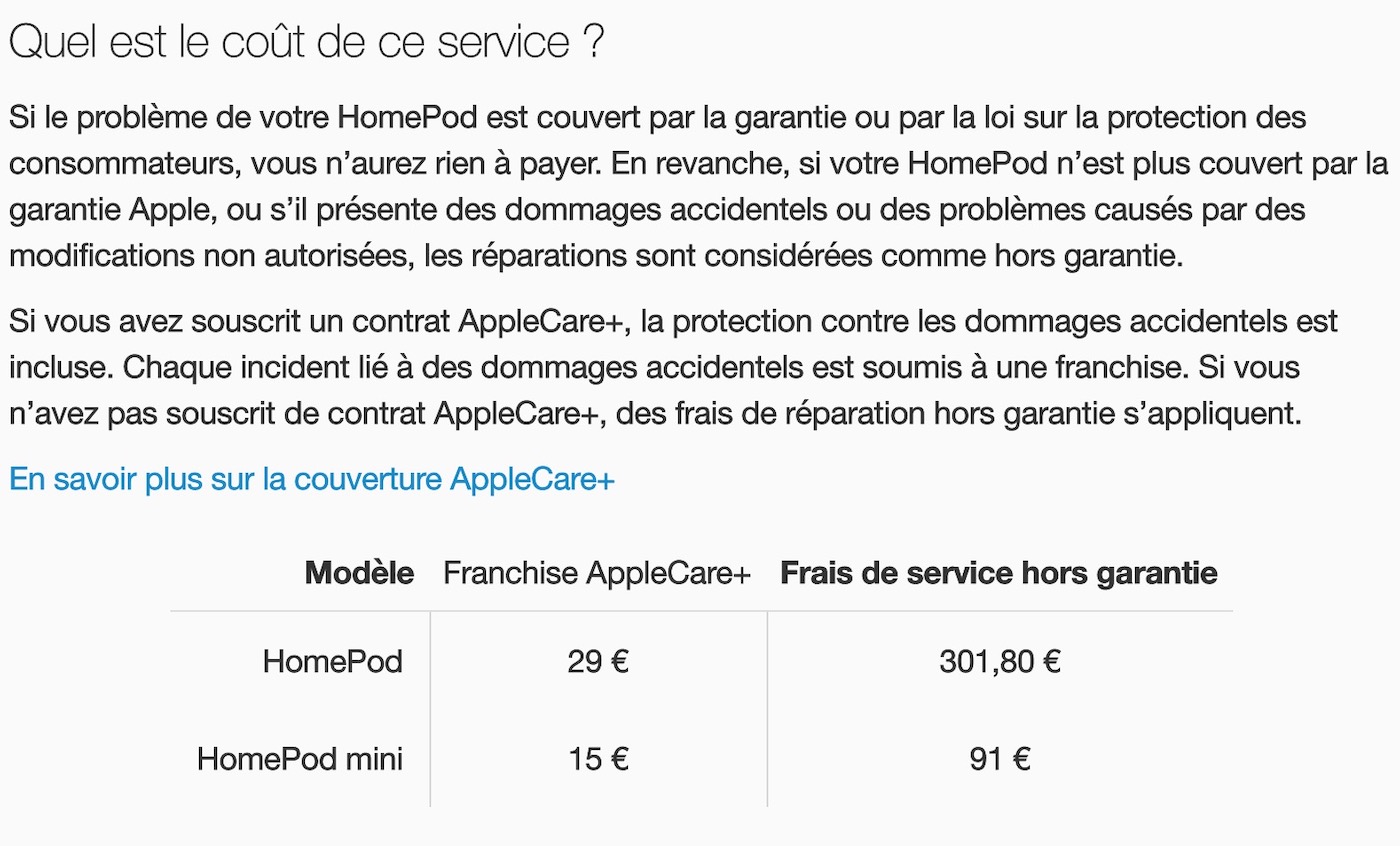 HomePod mini la réparation presque aussi chère qu’un