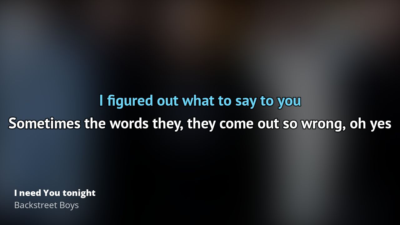 Backstreet Boys I need You tonight Karaoke 🎵