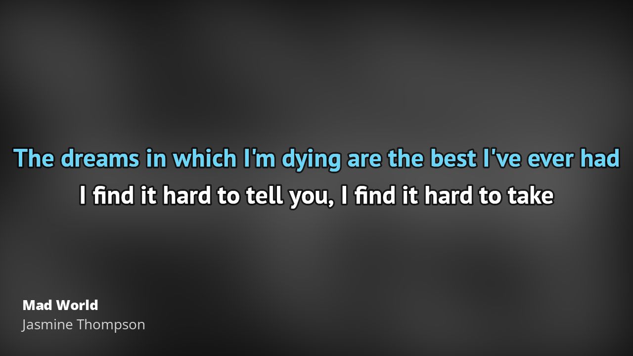 Jasmine Thompson Mad World Karaoke 🎵