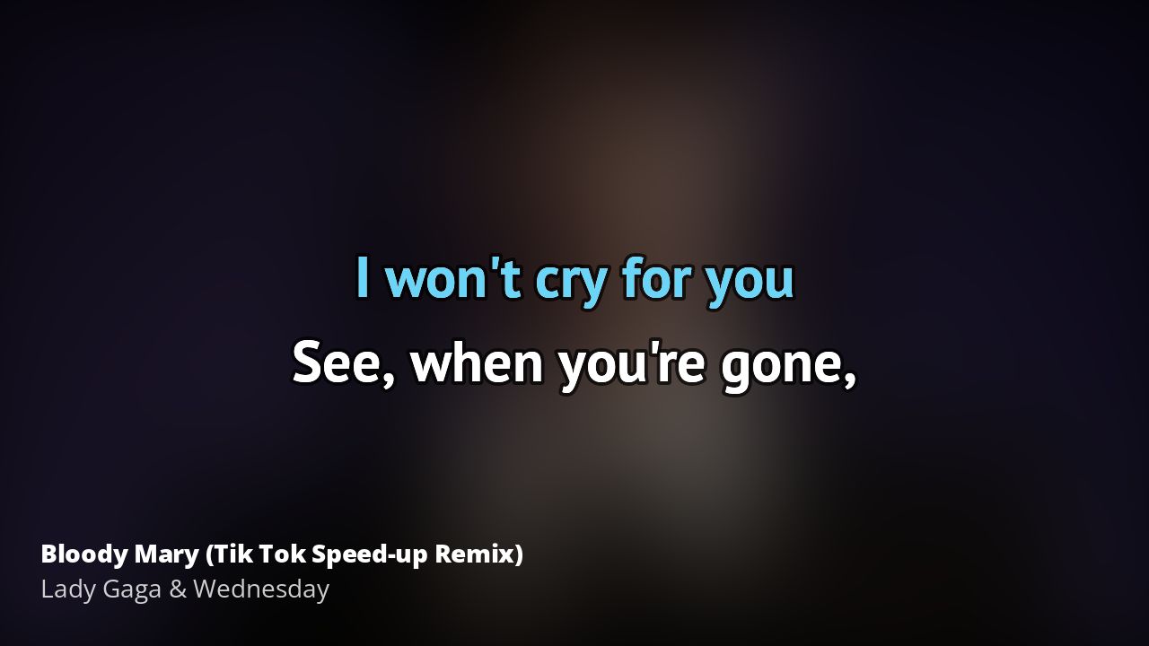 Lady Gaga & Wednesday Bloody Mary (Tik Tok Speedup Remix) Karaoke 🎵