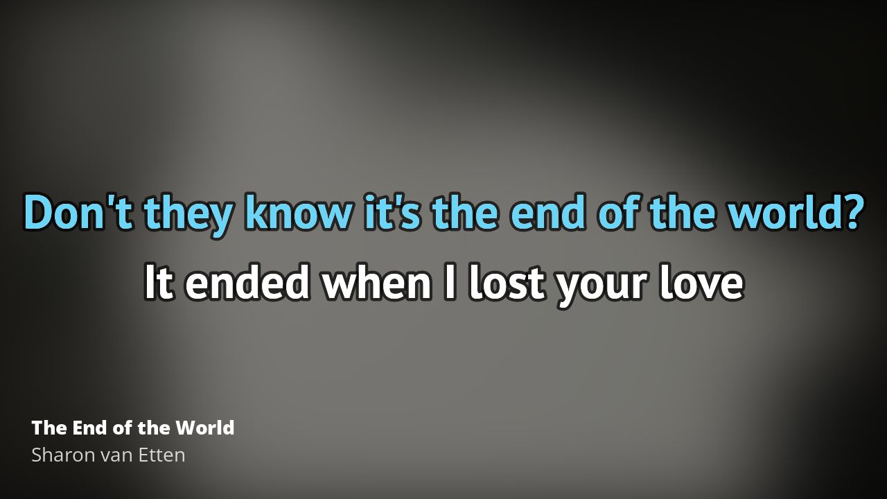 Sharon van Etten The End of the World Nagrania piosenki