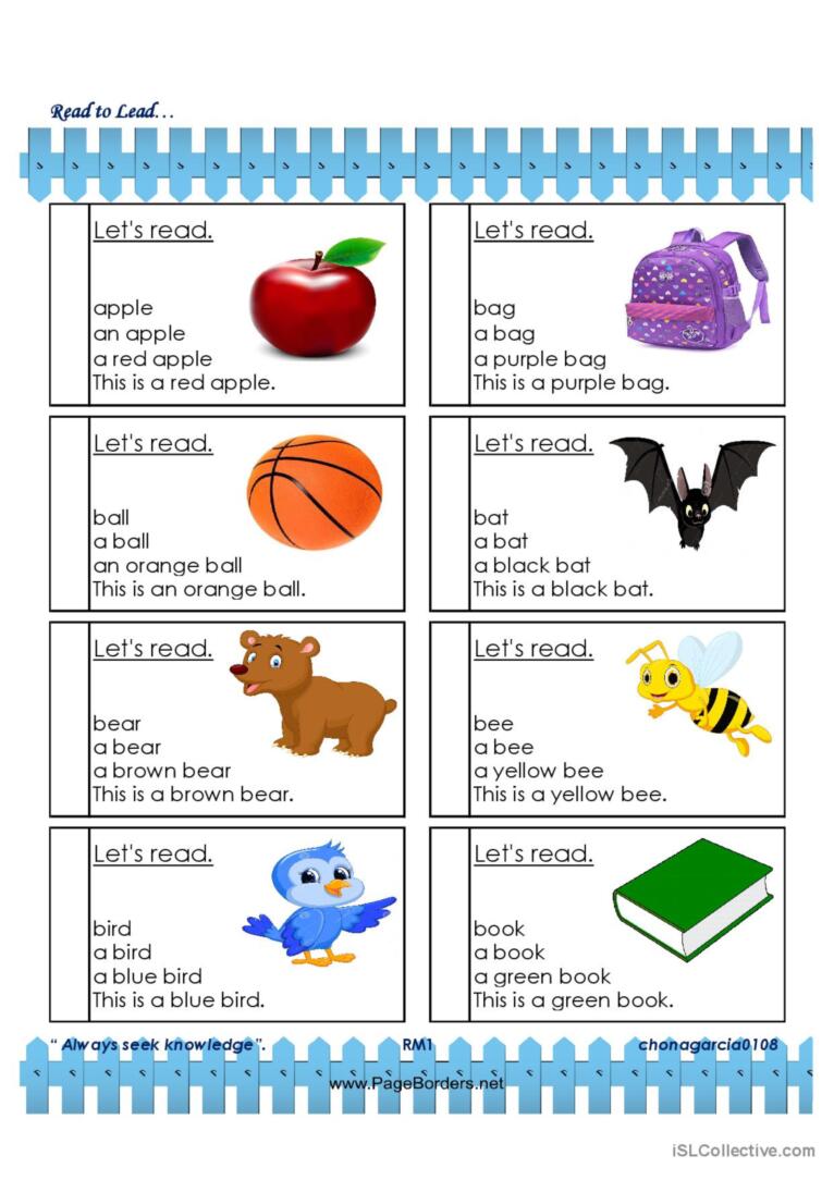 Let's Read (Reading Materials) English ESL worksheets pdf & doc