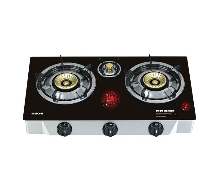 Nikai NG7093GSFN Triple Gas Burner Black and 29840