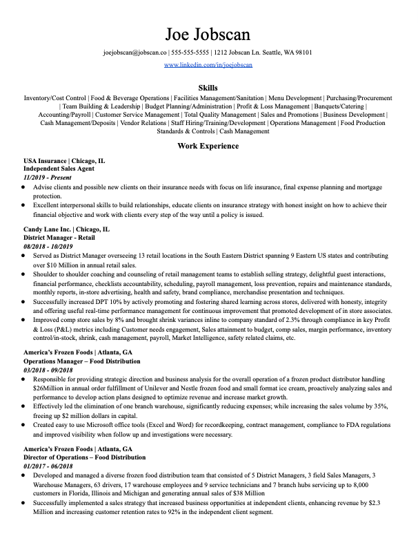 Resume Examples Jobscan