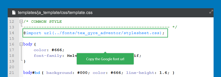 How to embed Web fonts and Google fonts for Joomla