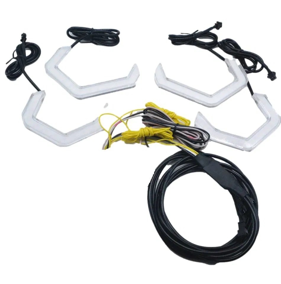 AES LED Headlight Car Accessories Replacement Halo Crystal White Yellow