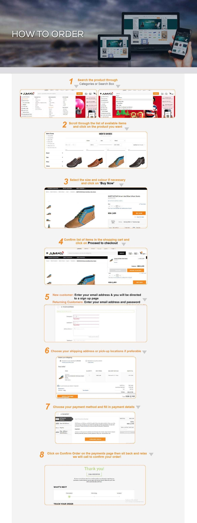 How to order on Jumia Steps to buy online Jumia Kenya