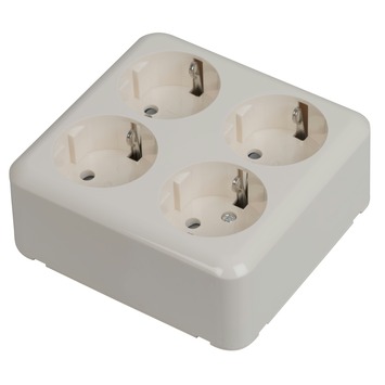 Plieger Basic Opbouw Stopcontact 4-Voudig Vierkant Geaard Crème Kopen? | Karwei